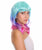 Nunique Adult Women's 18" In. Calm Down and Bisexual Pride Artist Wig - Shoulder Length Multi Color Pink Purple and Blue Hair