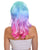 Nunique Adult Women's 18" In. Calm Down and Bisexual Pride Artist Wig - Shoulder Length Multi Color Pink Purple and Blue Hair
