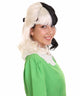 Nunique Adult Women's 16" In. Two Tone Contrasting Cruel and Evil Artist Wig - Short Length Two Tone Pure White and Jet Black Hair