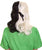 Nunique Adult Women's 16" In. Two Tone Contrasting Cruel and Evil Artist Wig - Short Length Two Tone Pure White and Jet Black Hair