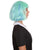 Nunique Adult Women's 10" In. Two Tone Contrasting Zombie Bride Artist Wig - Short Length Two Tone Mint Green and Jet Black Hair