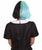 Nunique Adult Women's 10" In. Two Tone Contrasting Zombie Bride Artist Wig - Short Length Two Tone Mint Green and Jet Black Hair