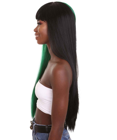 Double Entendre - Lace Split Dye Blow Out in Dark Green and Black - Adult Fashion Wig | Nunique