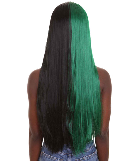 Double Entendre - Lace Split Dye Blow Out in Dark Green and Black - Adult Fashion Wig | Nunique