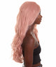 Anya - Nunique Women's  30" Wavy Lace Front Heat Resistant Fashion Icon Wig - Extra Long Length Pink Hair - Easy to Wear and Simple to Maintain