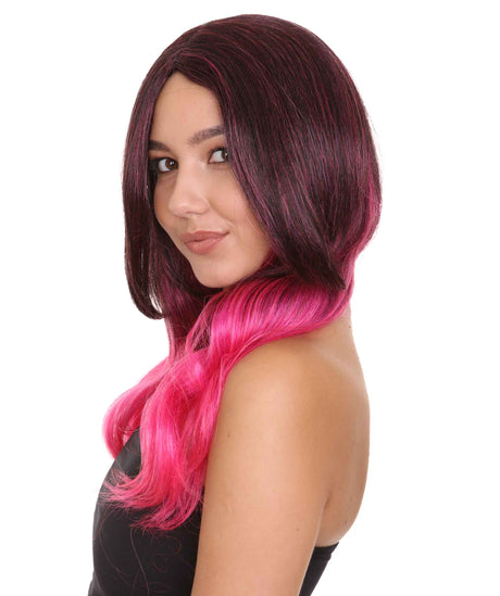 Long Neon Ombre Center Part with Loose Curls - Cosplay Wigs | HPO