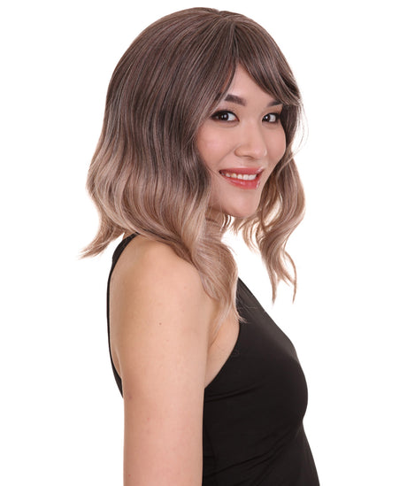 Amie - Women's Shoulder Length Wavy Wig with Face Framing Bangs - Fashion Wig | NU