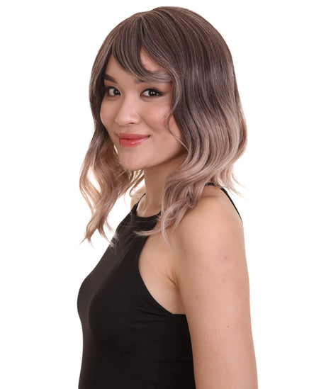 Amie - Women's Shoulder Length Wavy Wig with Face Framing Bangs - Fashion Wig | NU
