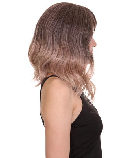 Amie - Women's Shoulder Length Wavy Wig with Face Framing Bangs - Fashion Wig | NU