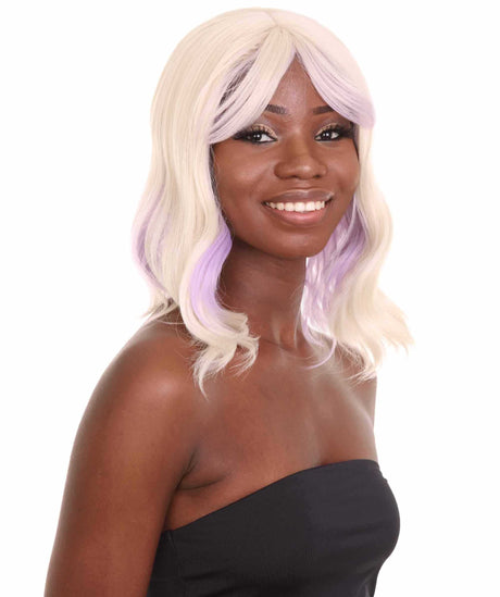 Amie - Women's Shoulder Length Wavy Wig with Face Framing Bangs - Fashion Wig | NU