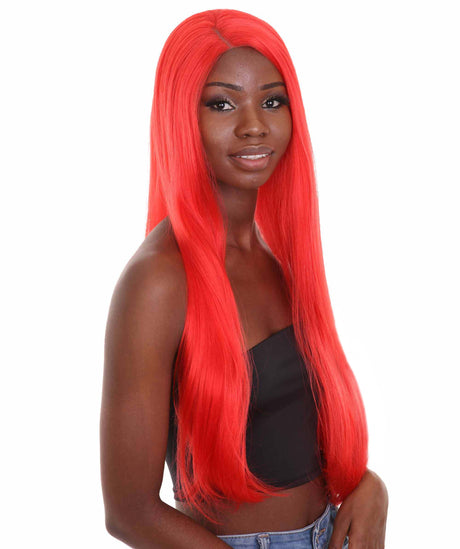 Nunique Women's 26 in. Lace Front Heat Resistant Wig NUW-0059 (Red)