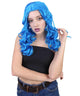 Women's Long Electric Blue Waves with Center Part - Adult Halloween Wigs | HPO