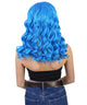 Women's Long Electric Blue Waves with Center Part - Adult Halloween Wigs | HPO