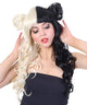 Women's Long Curly Two Tone Half Up Double Bun Wig with Bangs - Halloween Wigs | HPO