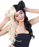 Women's Long Curly Two Tone Half Up Double Bun Wig with Bangs - Halloween Wigs | HPO