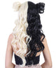Women's Long Curly Two Tone Half Up Double Bun Wig with Bangs - Halloween Wigs | HPO