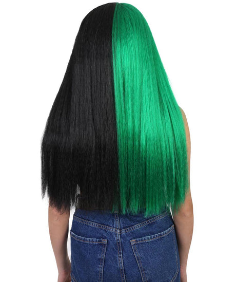 Women's Extra Long Two Tone Straight Hair with Bangs - Adult Halloween Wigs | HPO
