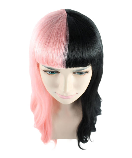 Women's Long Two Tone Curls with Pink Ribbons -  Halloween Wigs | HPO