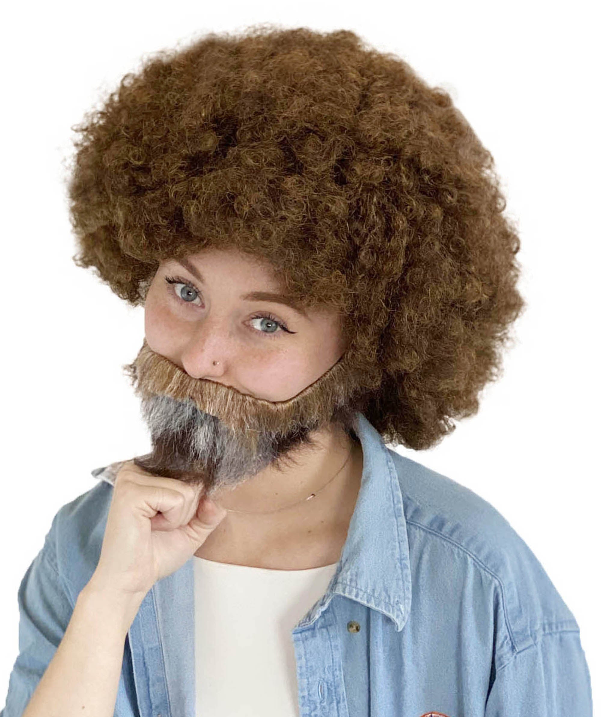 Buy 80's Painter Bob Ross Afro Halloween Wig Buy 80's Painter Bob Ross Afro Halloween Wig