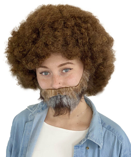 HPO | 80's Painterly Afro Wig and Beard Set | Celebrity Costume, Men's Halloween Wig