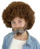 HPO | 80's Painterly Afro Wig and Beard Set | Celebrity Costume, Men's Halloween Wig