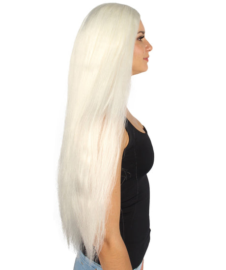 Women's Extra Long Two Tone Center Part Wig with Natural Texture - Adult Halloween Wigs | HPO