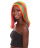 Nunique Adult Women's 14" In. Stylish Ghana Pride Wig - Shoulder Length Red Gold and Green Hair