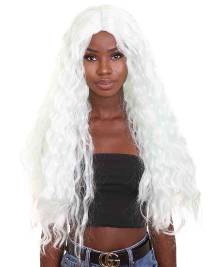 Nunique Adult Women's 27" In. Say So Rapper Wig - Extra Long Length Platinum Silver Wavy Hair