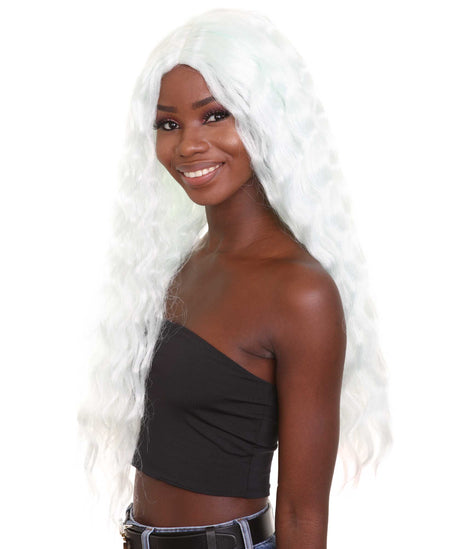 Nunique Adult Women's 27" In. Say So Rapper Wig - Extra Long Length Platinum Silver Wavy Hair