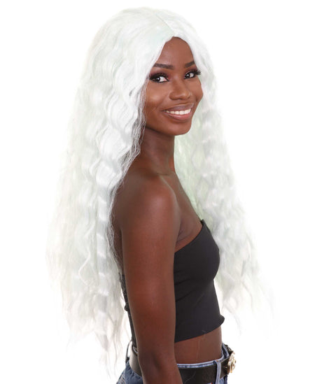 Nunique Adult Women's 27" In. Say So Rapper Wig - Extra Long Length Platinum Silver Wavy Hair