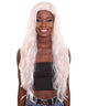 Nunique Adult Women's 30" In. - Extra Long Length Wavy Beach White Hair