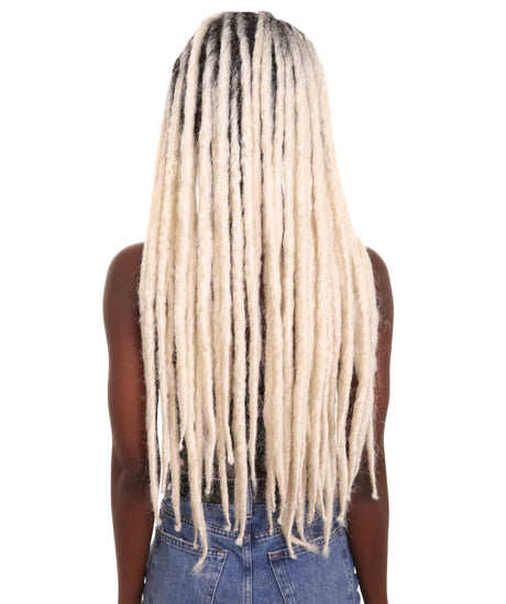Nunique Adult Women's 28" In. American Singer Dreadlocks Wig - Long Length Beach Blonde Hair With Dark Roots
