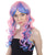 Women's Multicolor Cotton Candy Loose Curls with Bangs - Adult Halloween Wigs | HPO