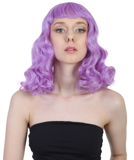 Women's Pastel Shoulder Length 40's Curls with Bangs - Adult Fashion Wig | Nunique