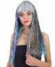 Women's Long Rainbow Tinsel Wig with Silver Bangs - Halloween Wigs | HPO