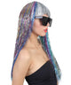 Women's Long Rainbow Tinsel Wig with Silver Bangs - Halloween Wigs | HPO