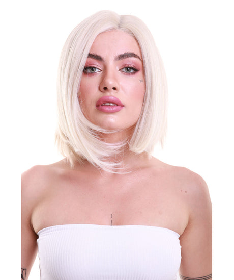 Daphne Women's Chin Length Blonde Asymetric Lace Front Bob - Adult Fashion Wigs | Nunique