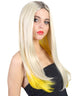 Long Blonde Peekaboo Center Part with Dark Roots - Halloween Wigs | HPO