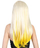 Long Blonde Peekaboo Center Part with Dark Roots - Halloween Wigs | HPO