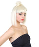 Women's Blonde Bob with Bangs and Bow Bun Wig - Adult Fashion Wigs | HPO