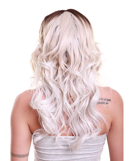 Sandra Women's Long 70's Lace Front Waves with Dark Roots - Adult Fashion Wigs | Nunique