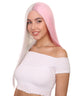 Adult Women's 20" Inch Long Length Straight 4x4 Lace Front Natural 2-Tone Pink White Icon Beauty Wig, 100% Heat Resistant Fibers, Perfect for your Everyday Wear and Styling to your Expectations! -   Wig,  | NU