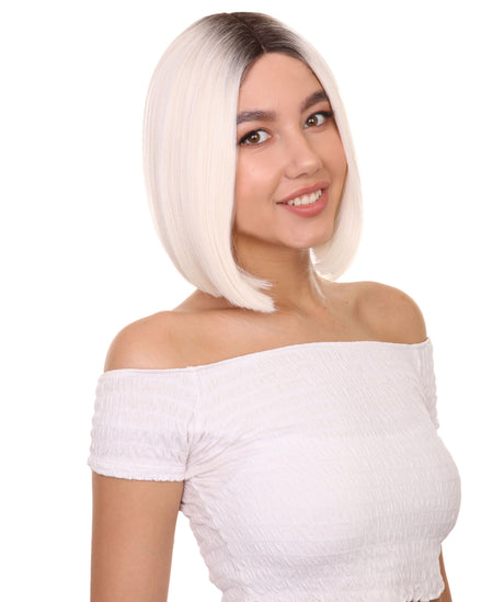 Irina Women's Shoulder Length Lace Front Bob with Dark Roots - Adult Fashion Wigs | Nunique