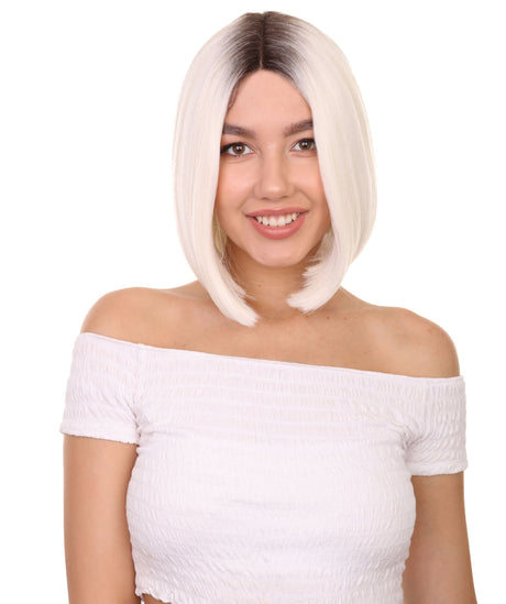 Irina Women's Shoulder Length Lace Front Bob with Dark Roots - Adult Fashion Wigs | Nunique