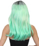Aqua Long Straight Wig with Dark Roots and Bangs - Adult Fashion Wigs | HPO