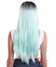 Women TV Movie Character Wig | Black and Light Blue two tone Color Wig - Halloween Wigs | HPO