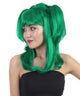 Dolly Pigtail Green Wig with Bangs