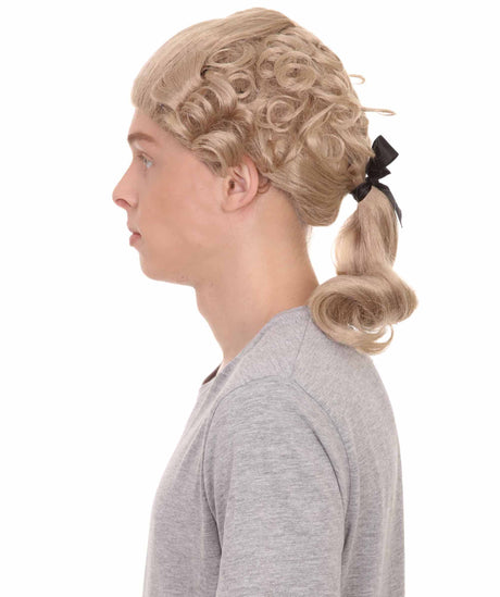 18th Century Colonial Peruke Gentleman's Powdered Curly Wig - Halloween Wigs | HPO