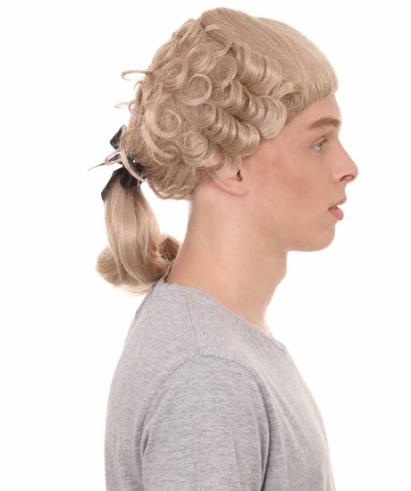 18th Century Colonial Peruke Gentleman's Powdered Curly Wig - Halloween Wigs | HPO