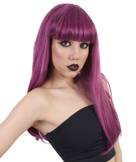 A Woman Wearing Super Villain Wig Front View